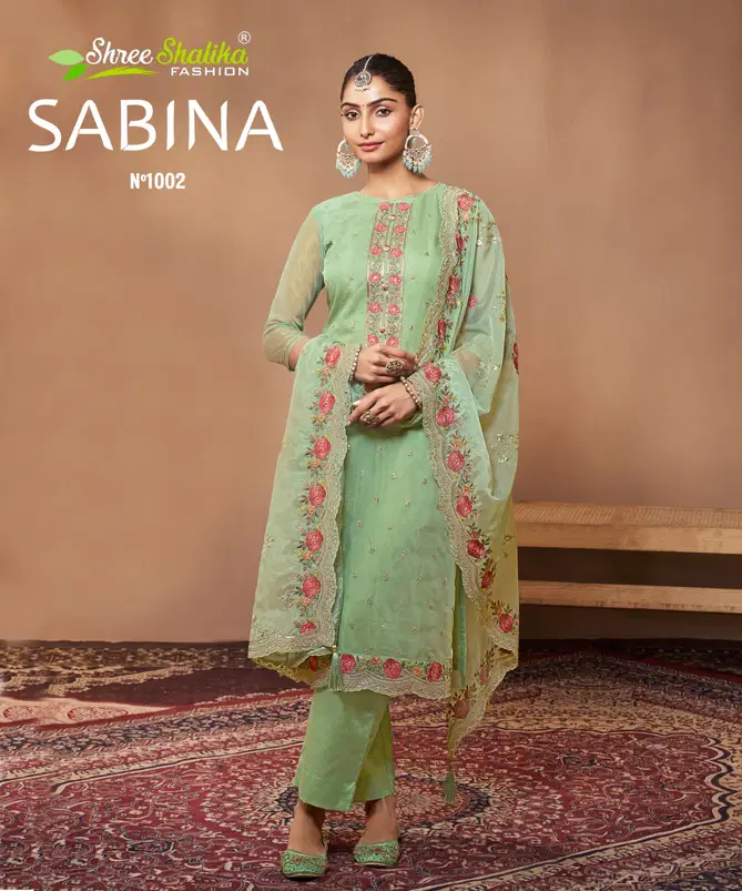 Sabina By Shree Shalika Organza Dress Material Wholesale Shop In Surat